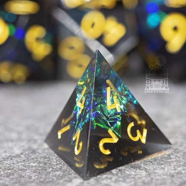 Sage's Crystals - Witching Hour Sharp Edge Resin Polyhedral Dice Set image 7