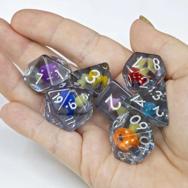 Sage's Familiars - Rainbow Magic Shrooms Resin Dice Set image 14