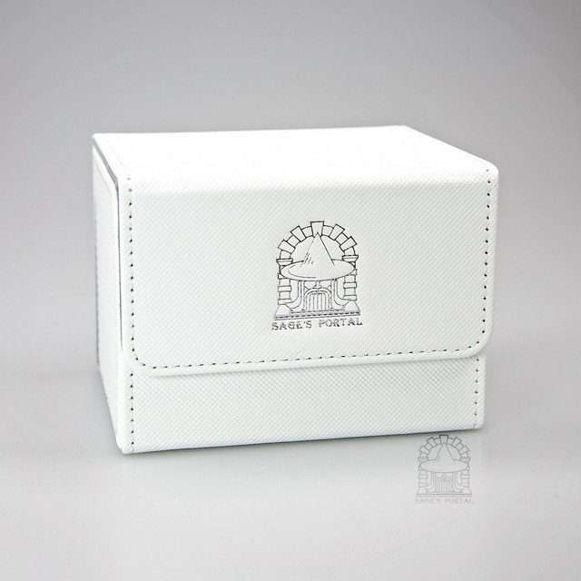 Sage’s Premium Deck Storage Box for TCG, Dice, Jewelry 105mm x 89mm x 76mm - White image