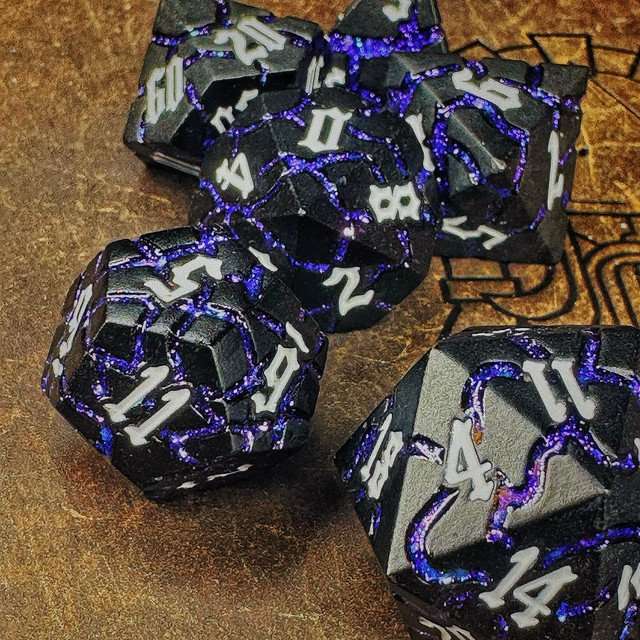 Sage's Warp Stones White Dwarf Star Metal Polyhedral Dice Set image 3