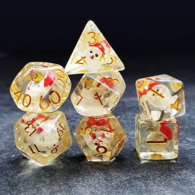 Sage's Jolly Santa Resin Polyhedral Dice Set image 1