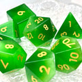 Sage's Treasures - Gemstone Green Cat's Eye Polyhedral Dice Set image 0