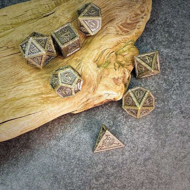 Sage's Anthems - Ancient Bronze Metal Polyhedral Dice Set image 22