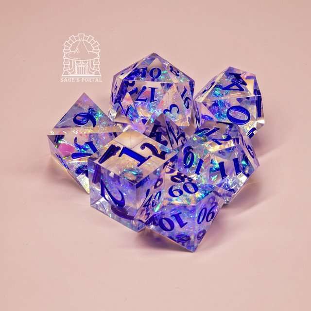 Sage's Crystals - Glacier Sharp Edge Resin Polyhedral Dice Set image 10