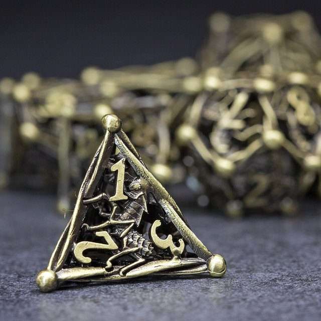 Sage's Ankeg Magical Creature Bronze Hollow Metal Polyhedral Dice Set image 6