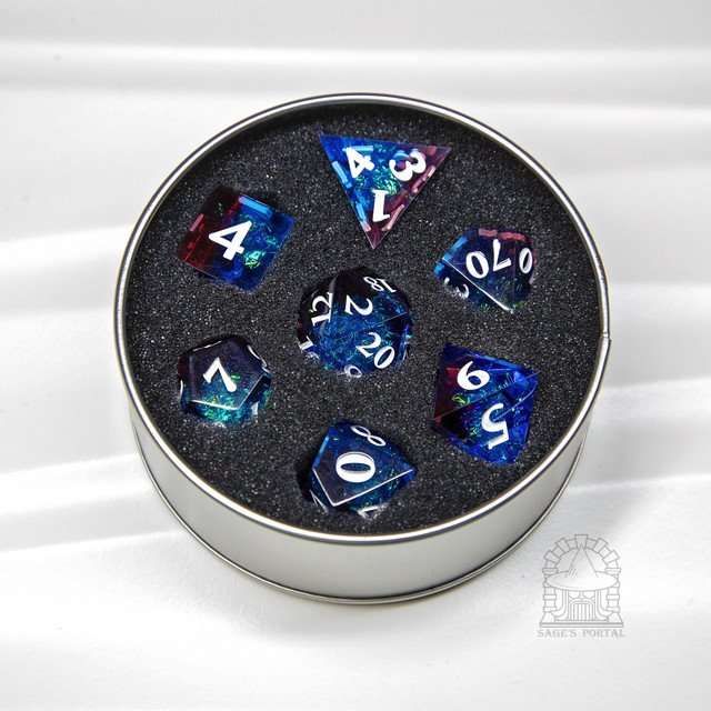 Sage's Crystals - Thermal Frost Sharp Edge Resin Polyhedral Dice Set image 9