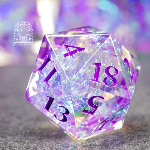 Sage's Crystals - Iris Sharp Edge Resin Polyhedral Dice Set image 1