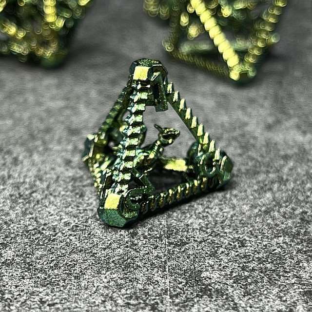Sage's Draconic Prison Nightshade Cage Hollow Metal Dice Set image 5