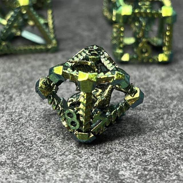 Sage's Draconic Prison Nightshade Cage Hollow Metal Dice Set image 9