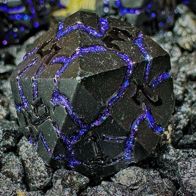 Sage's Warp Stones Black Hole Metal Polyhedral Dice Set image 11