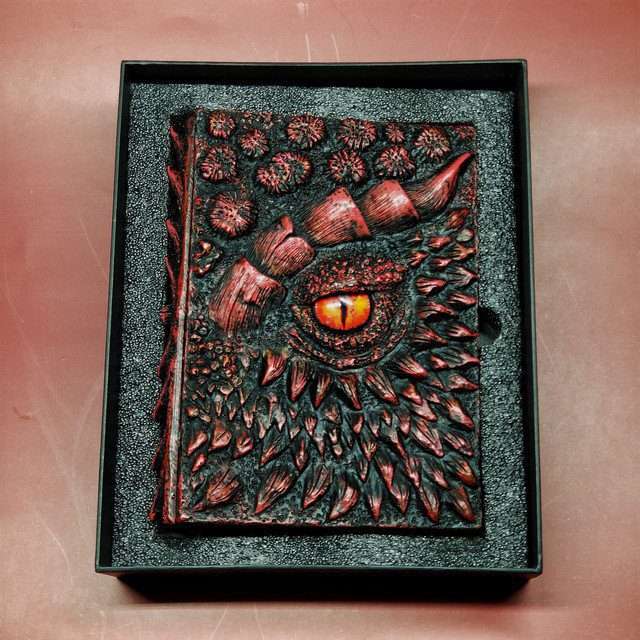 Eye of the Red Dragon Notebook | Handmade Notebook for TTRPG, Sketchbook, Diary image 8