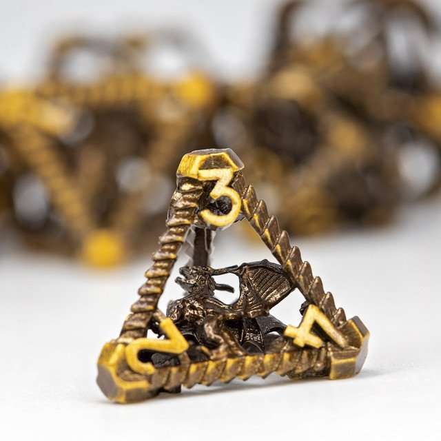 Sage's Draconic Prison Bronze Cage Hollow Metal Dice Set image 8