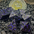 Sage's Warp Stones Black Hole Metal Polyhedral Dice Set image 0