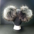 Sage’s Cap – Grey Wool Beanie with Double Raccoon Pompom image 0