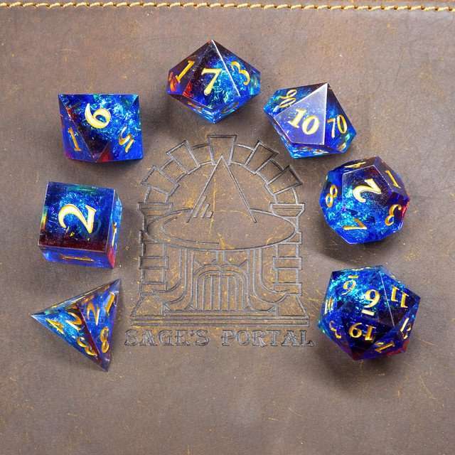 Sage's Crystals - Frostfire Sharp Edge Resin Polyhedral Dice Set image 10
