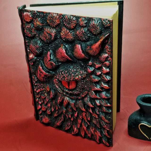 Eye of the Red Dragon Notebook Gift Set | Handmade Notebook for TTRPG, Sketchbook, Diary image 2