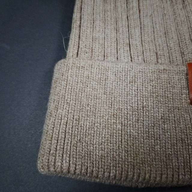 Sage’s Cap – Mocha Wool Beanie with Raccoon Pompom image 9