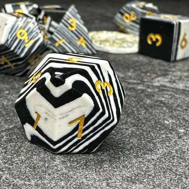 Sage's Treasures Gemstone Zebra Stripes Polyhedral Dice Set image 5