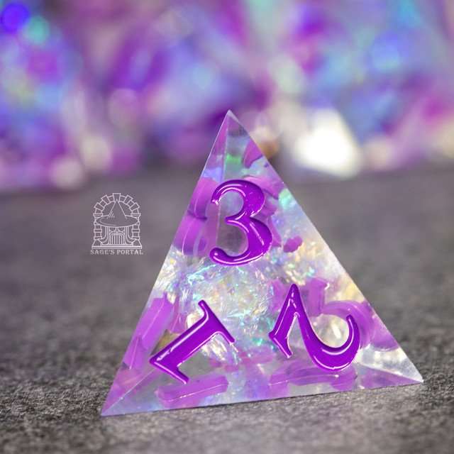 Sage's Crystals - Iris Sharp Edge Resin Polyhedral Dice Set image 7