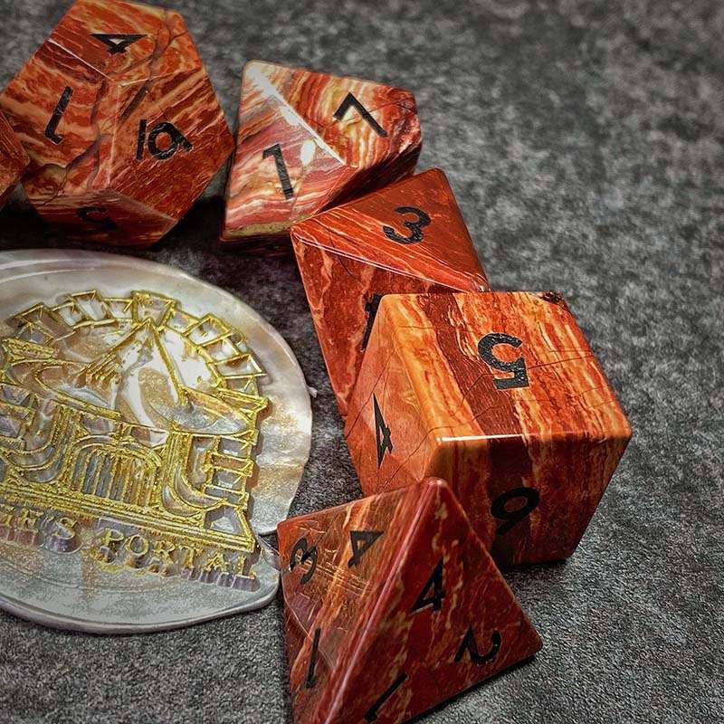 Sage's Treasures - Captured Canyon Rainbow Stone Gemstone Polyhedral Dice Set image 8