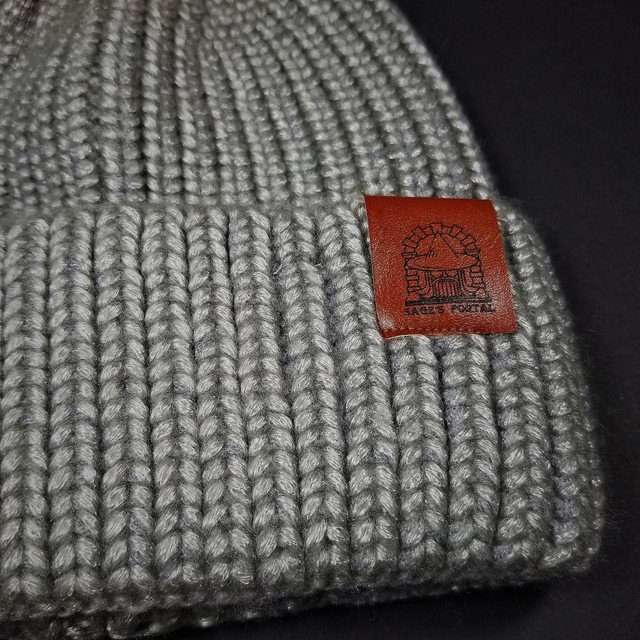 Sage’s Cap – Grey Knit Beanie with Raccoon Pompom image 8