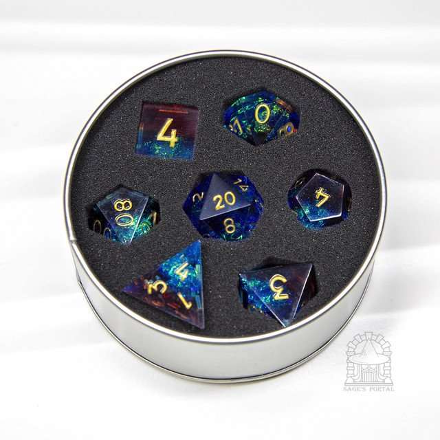 Sage's Crystals - Thermal Sharp Edge Resin Polyhedral Dice Set image 9