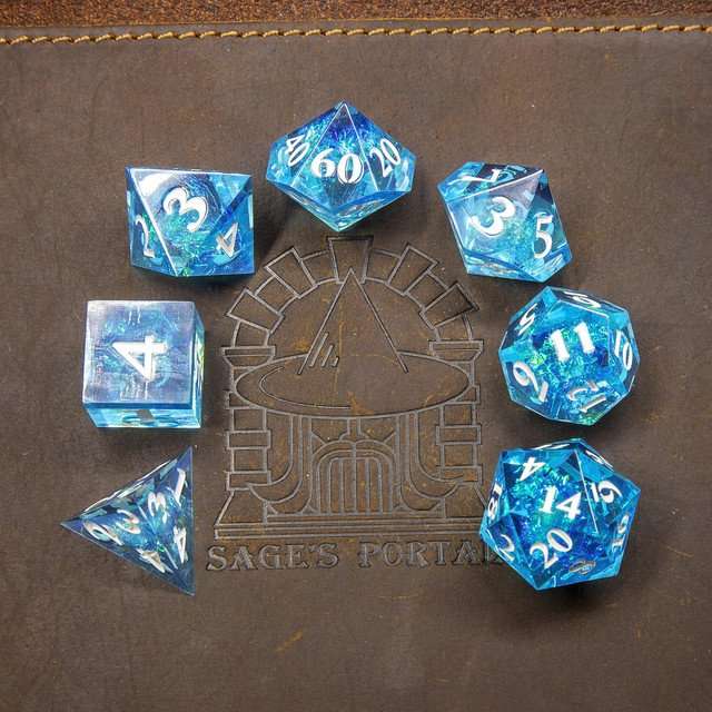 Sage's Crystals - Winter Sharp Edge Resin Polyhedral Dice Set image 9