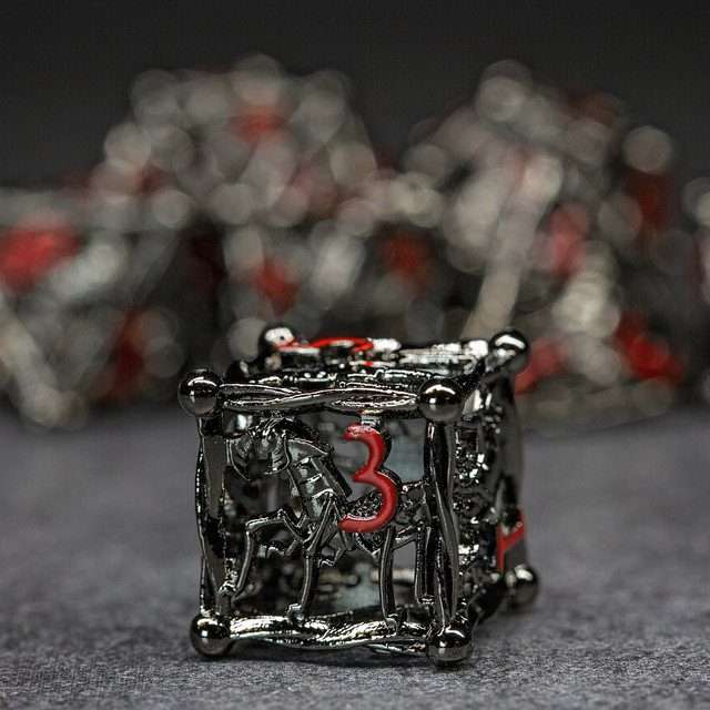 Sage's Ankeg Magical Creature Black/Red Hollow Metal Polyhedral Dice Set image 5