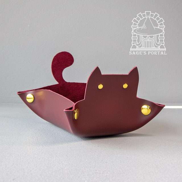 Sage's Burgundy Enchanted Cat Dice Tray image 3