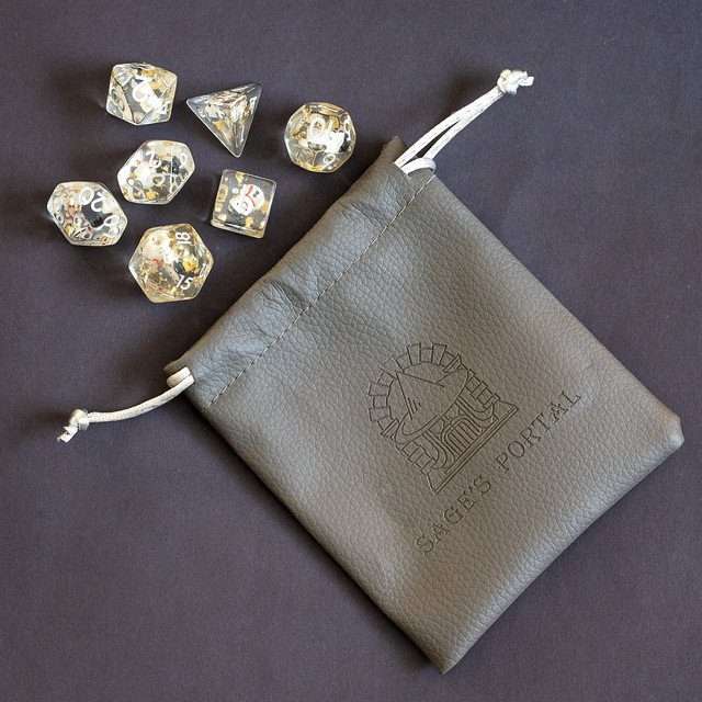 Sage's Familiars - Snowman Resin Silver Ink Polyhedral Dice Set image 20