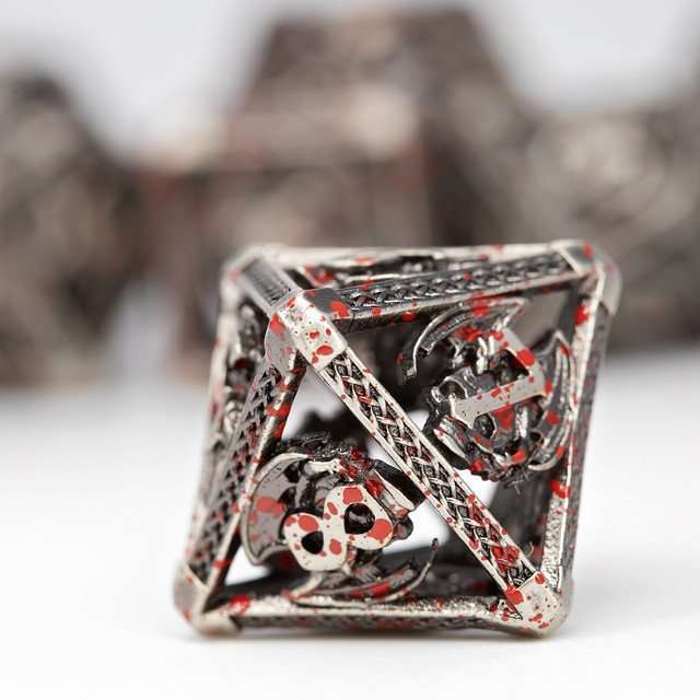 Sage's Grim Drake Bloodstained Wings Hollow Metal Dice Set image 7
