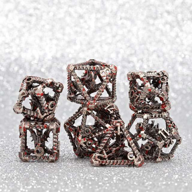 Sage's Draconic Prison Bloody Cage Hollow Metal Dice Set image 15