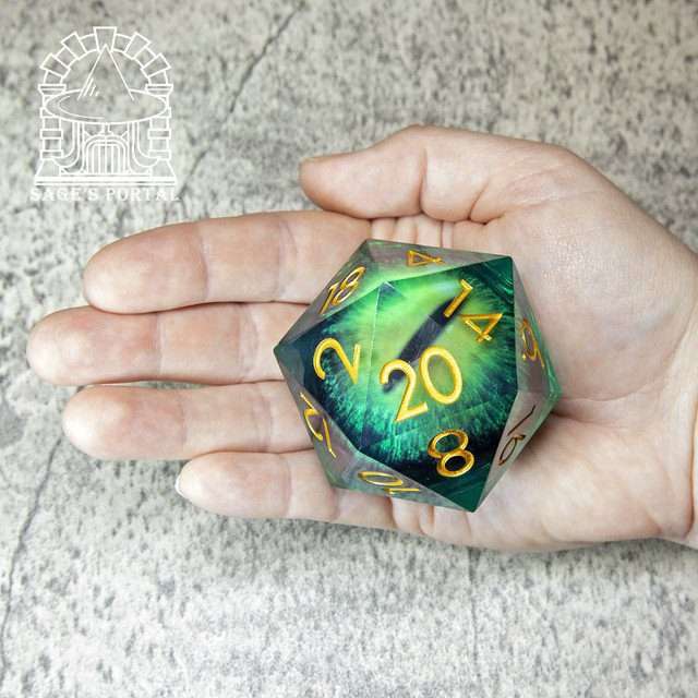 Sage's Eye of the Serpent Jiggling Green Eye Resin Giant 50mm D20 image 1