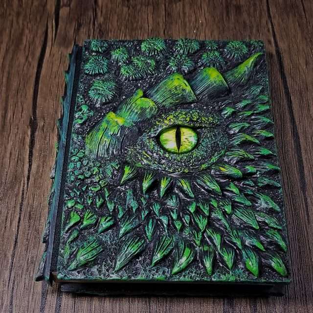 Eye of the Green Dragon Notebook Gift Set | Handmade Notebook for TTRPG, Sketchbook, Diary image 9