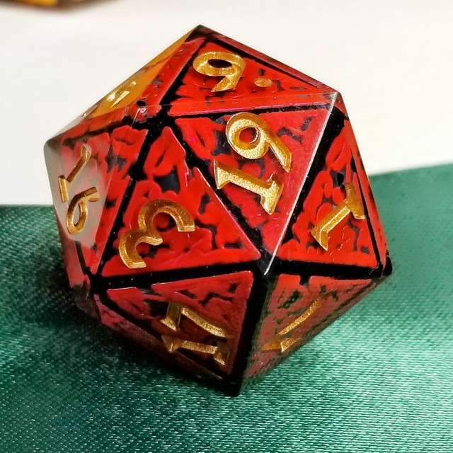 Sage's Arabesque Crimson Sharp Edge Resin Dice Set image 5