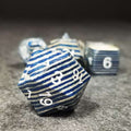 Sage’s Trees - Blue/White Technical Wood White Ink Polyhedral Dice Set image 0