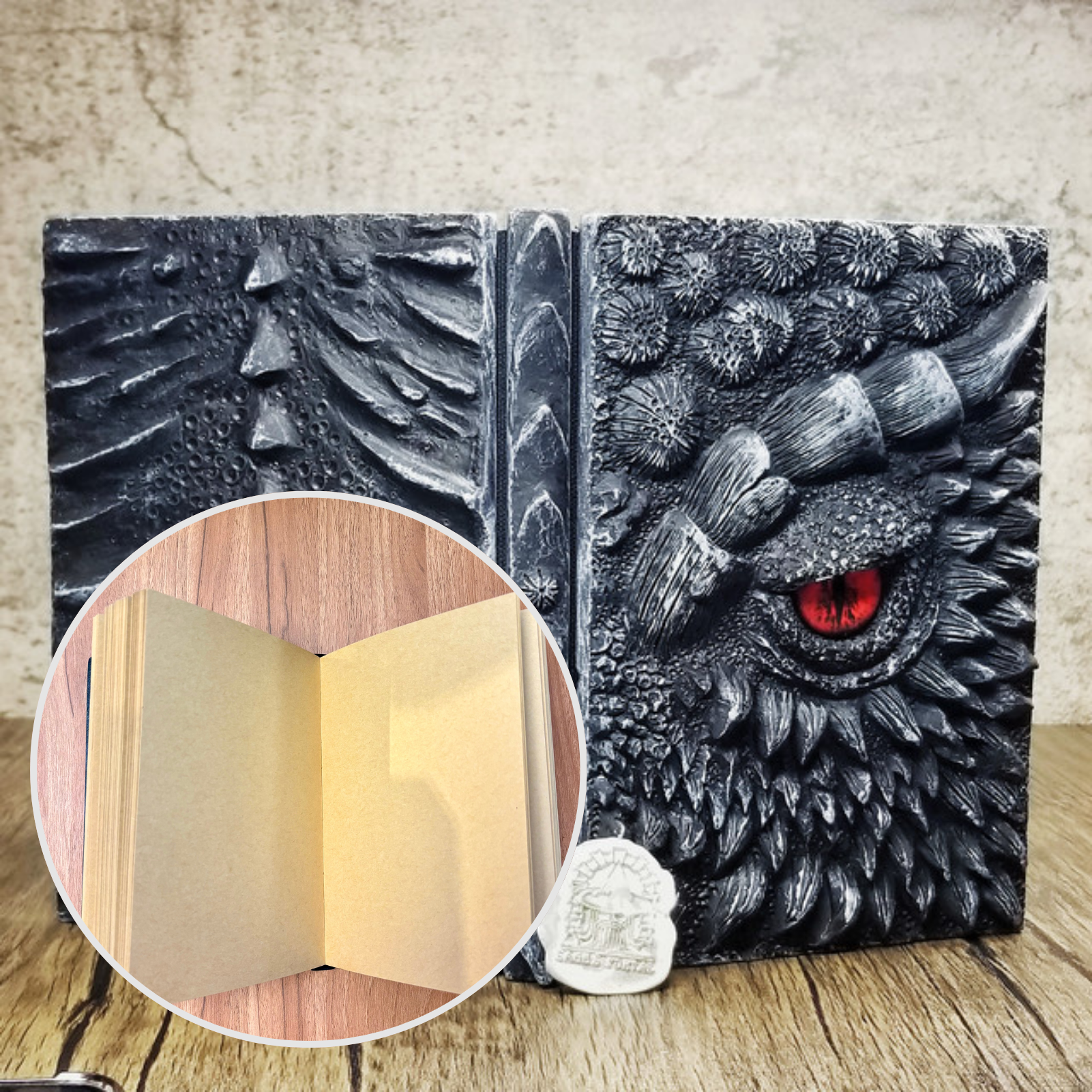 Eye of the Black Dragon Notebook | Handmade Notebook for TTRPG, Sketchbook, Diary