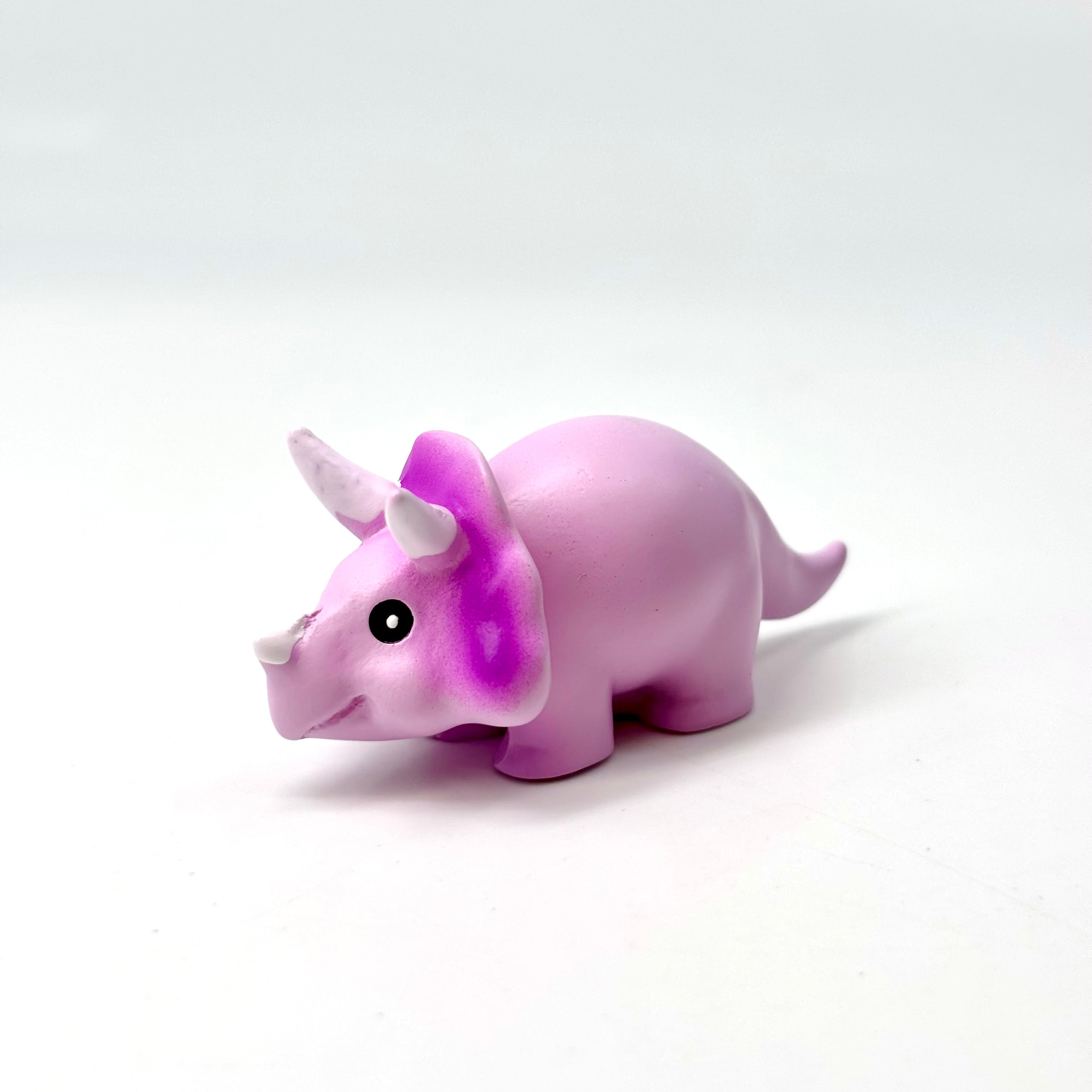 Sage's Familiars - Pink Baby Triceratops Resin Polyhedral Dice Set + Optional Matching Figurine