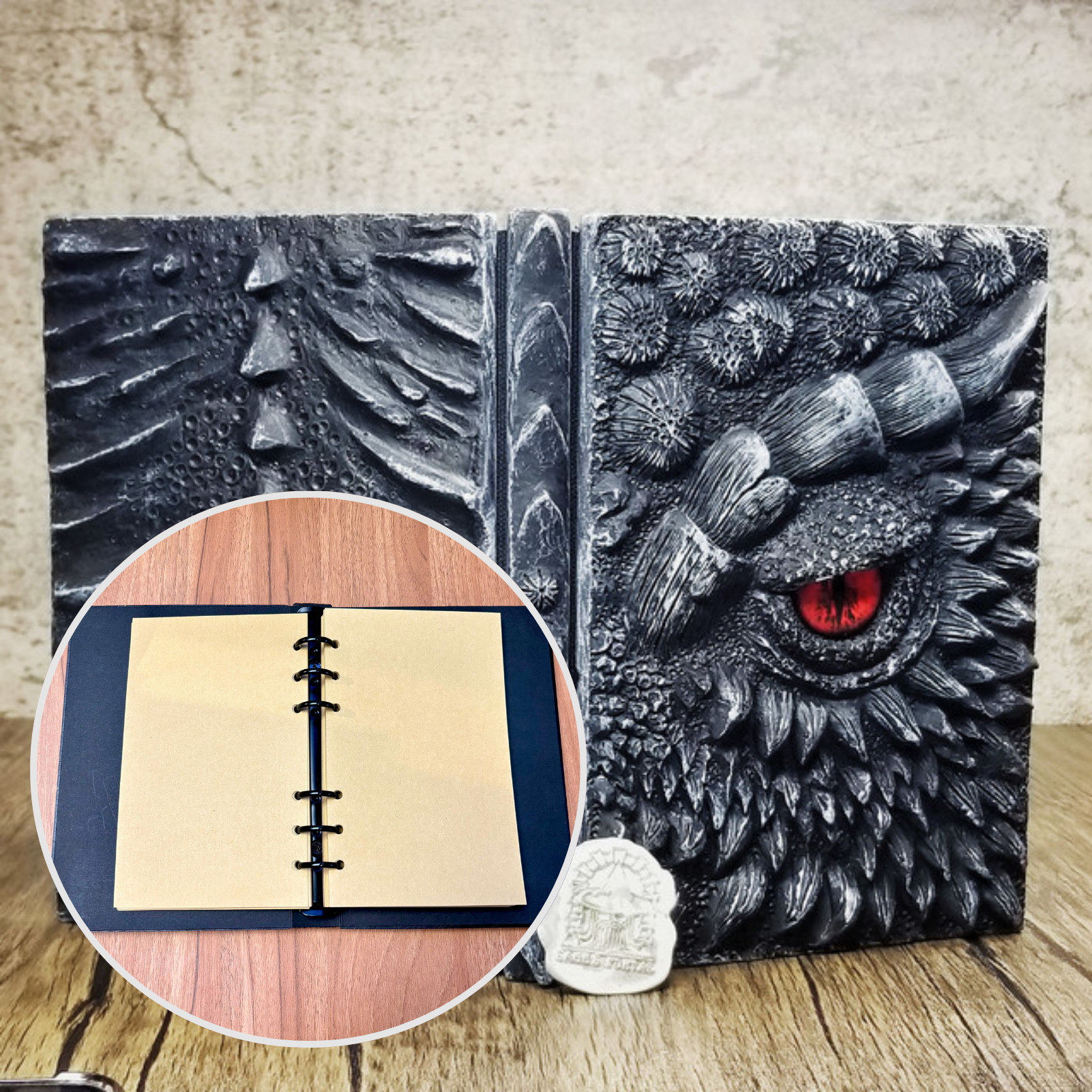 Eye of the Black Dragon Notebook | Handmade Notebook for TTRPG, Sketchbook, Diary