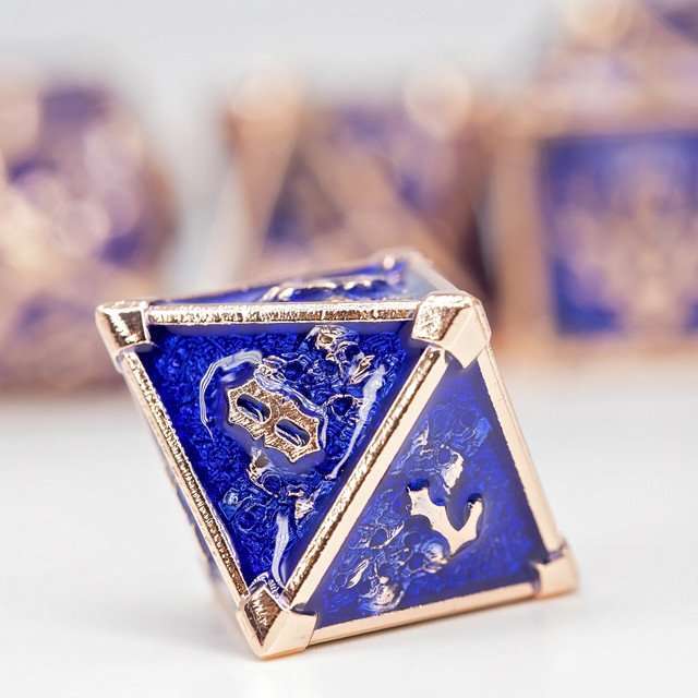 Sage's Grave Fortune Cobalt Death Metal Polyhedral Dice Set image 6