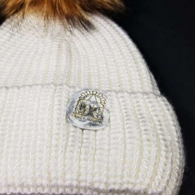 Sage’s Cap – White Knit Beanie with Raccoon Pompom image 12