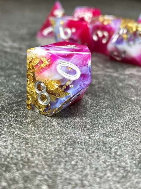 Sage's Geomancy Red/Magenta Sharp Edge Resin Dice Set image 5