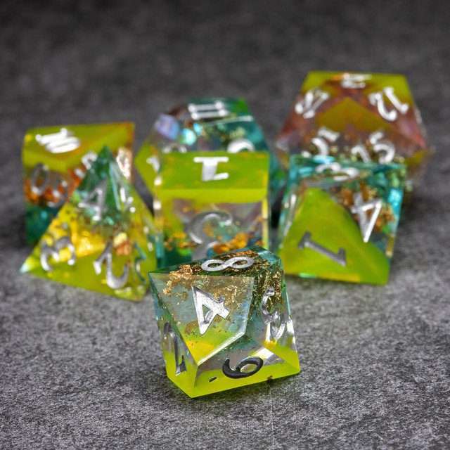 Sage's Enchanted Crystals Dreams - Sharp Edge Resin Polyhedral Dice Set image 3