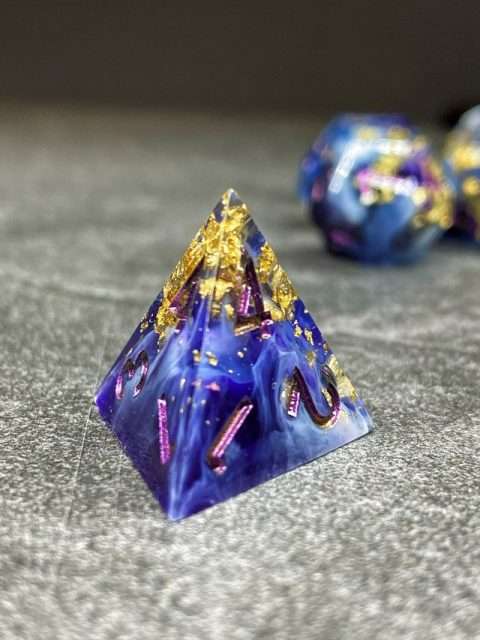 Sage's Geomancy Blue/Purple Sharp Edge Resin Dice Set image 7