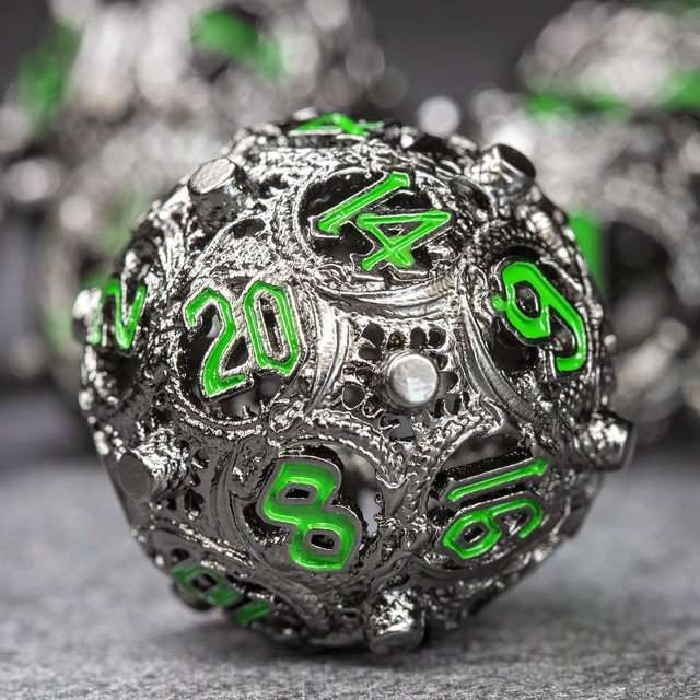 Sage’s Ouroboros Dusk Venom Hollow Metal Polyhedral Dice Set image 0