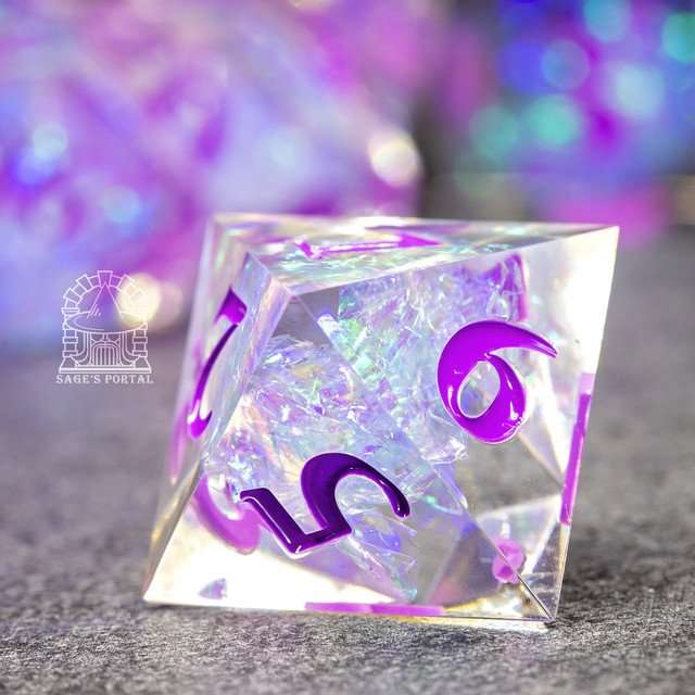 Sage's Crystals - Iris Sharp Edge Resin Polyhedral Dice Set image 5