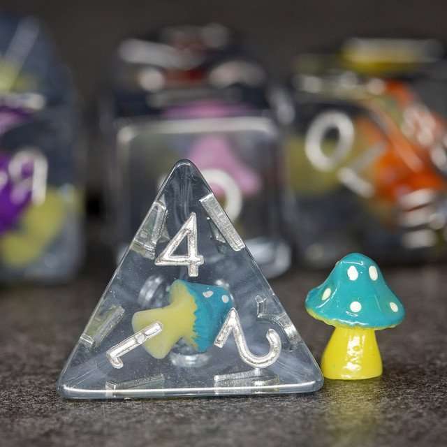 Sage's Familiars - Rainbow Magic Shrooms Resin Dice Set image 7