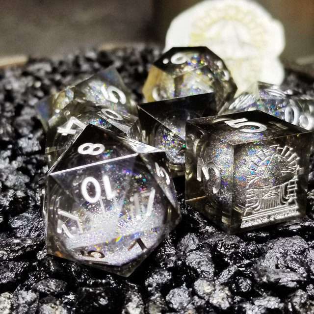 Sage's Spirits - Nocturnal Spirits Liquid Core Sharp Edge Resin Dice Set image 0