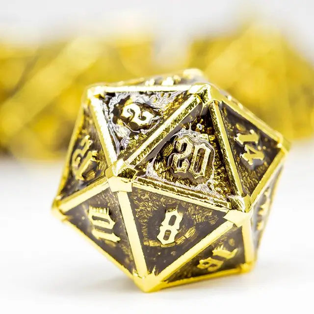 Sage's Grave Fortune Gilded Death Metal Polyhedral Dice Set image 1