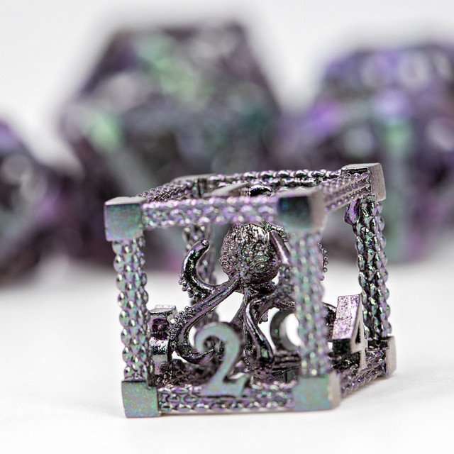 Sage's Imprisoned Kraken Ocean Depths Hollow Metal Dice Set image 8